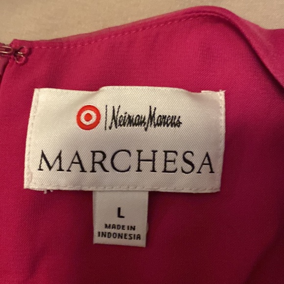 Maroon burgundy neiman Marcus marchesa dress size 8 sleeveless flower petals - Picture 5 of 9